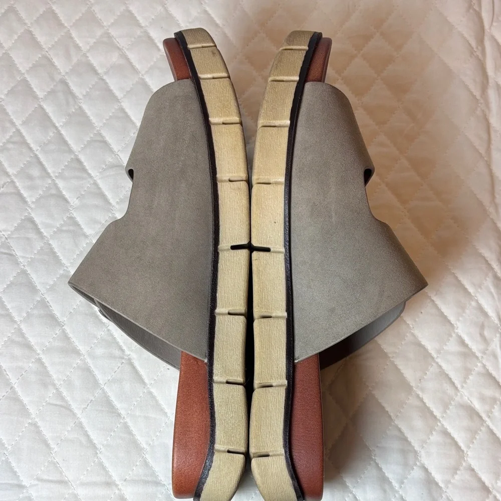 MIA Gray Vegan Double Buckle Sandals size 7